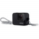 ACSST-001 GoPro Sleeve + Lanyard (Black), left view with camera