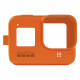 GoPro Sleeve + Lanyard (Black) for HERO8 Black, Orange frontal view
