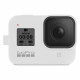 GoPro Sleeve + Lanyard (Black) for HERO8 Black, white with a camera frontal view