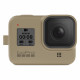 GoPro Sleeve + Lanyard (Black) for HERO8 Black, beige with a camera frontal view
