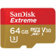 Memory card SanDisk Extreme A2 MicroSDXC UHS-I U3 64GB R170/W80MB/s for Action Cameras (w/o adapter)