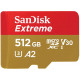 Карта пам'яті SanDisk Extreme A2 microSD 512GB C10 UHS-I U3 R190/W130MB/s Extreme V30